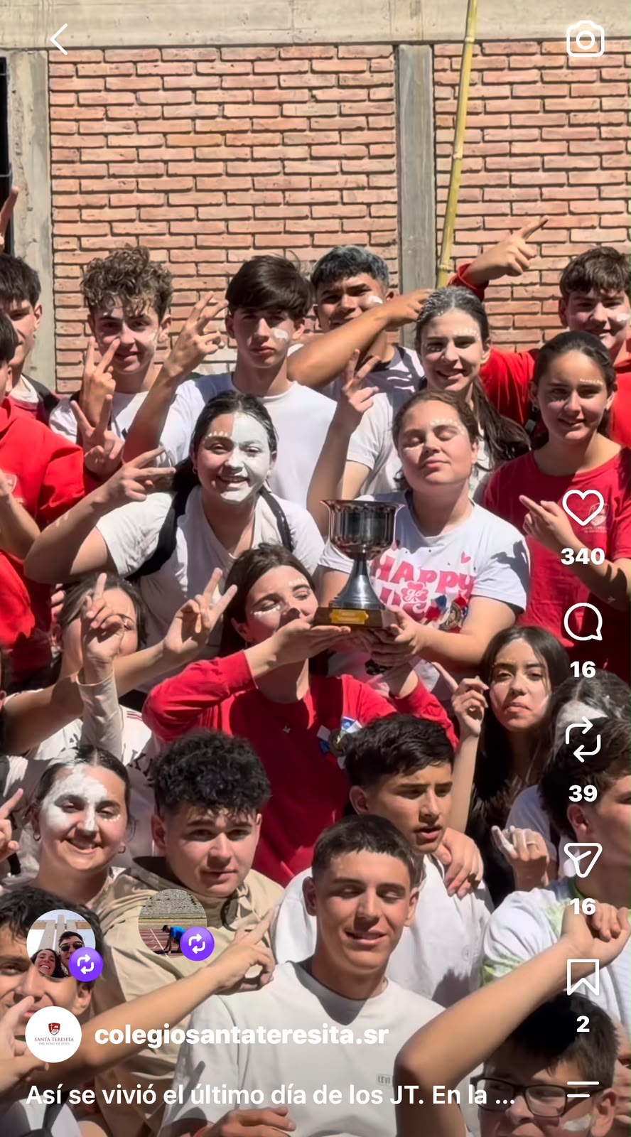 Resumen del último día de los Juegos Teresianos en el Instagram del colegio